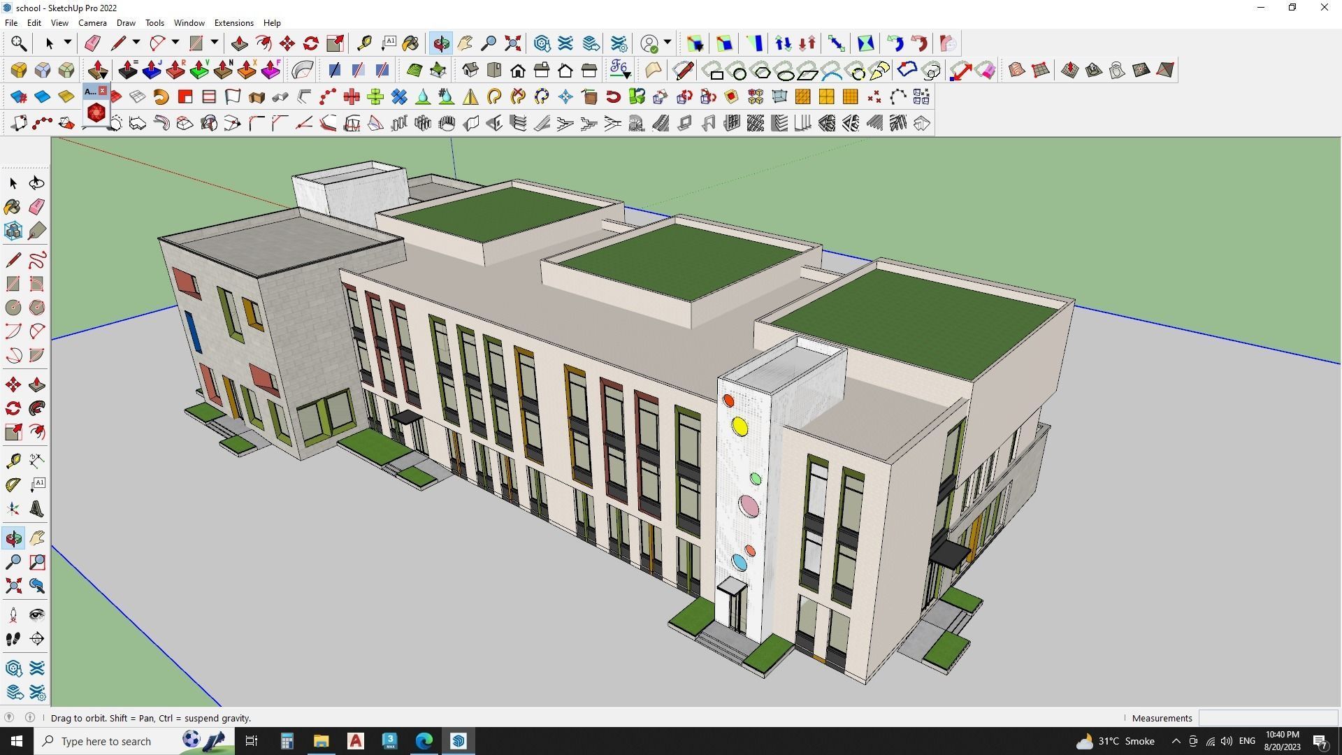 School Building 3d model 3D model_7