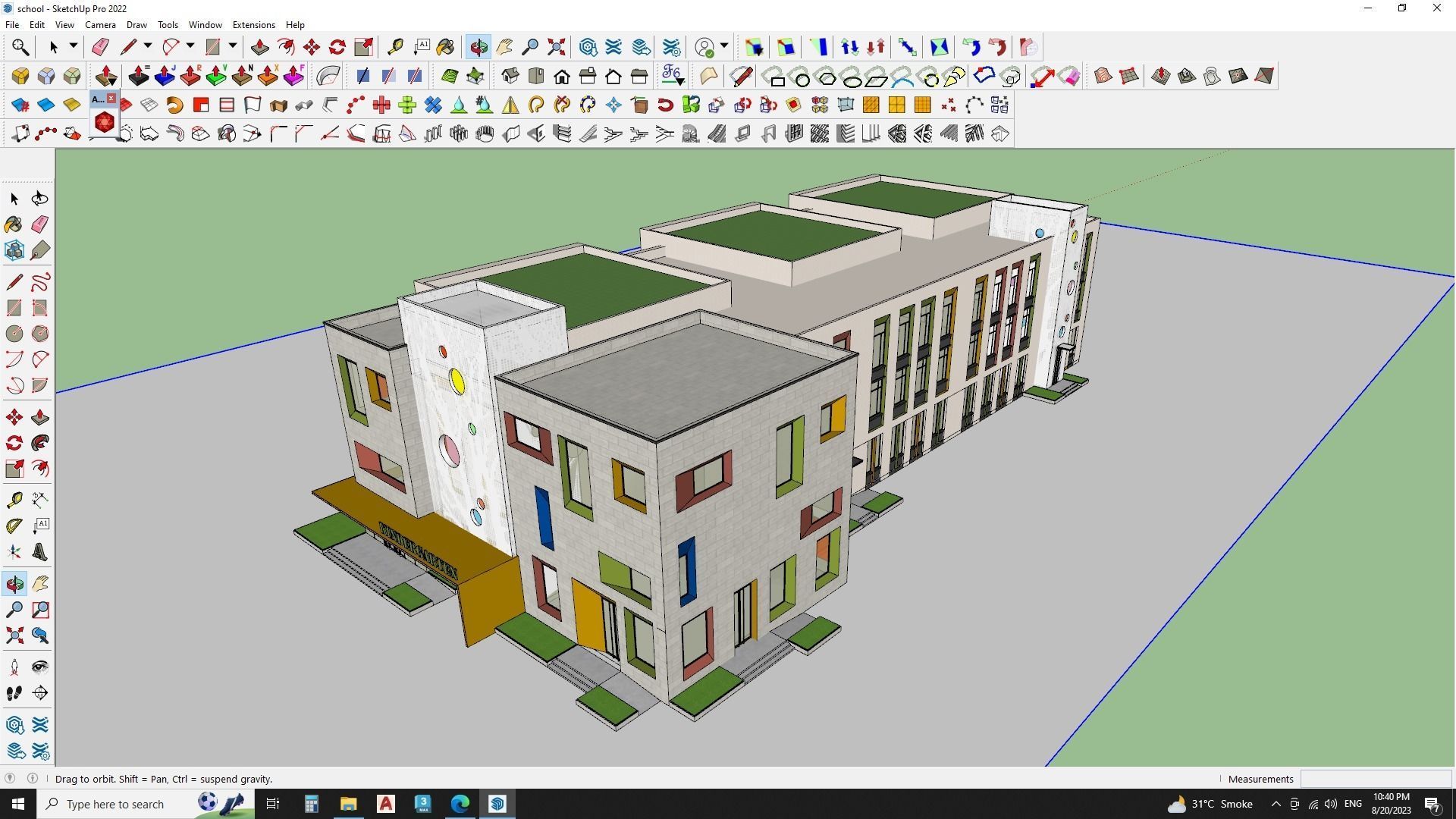 School Building 3d model 3D model_6