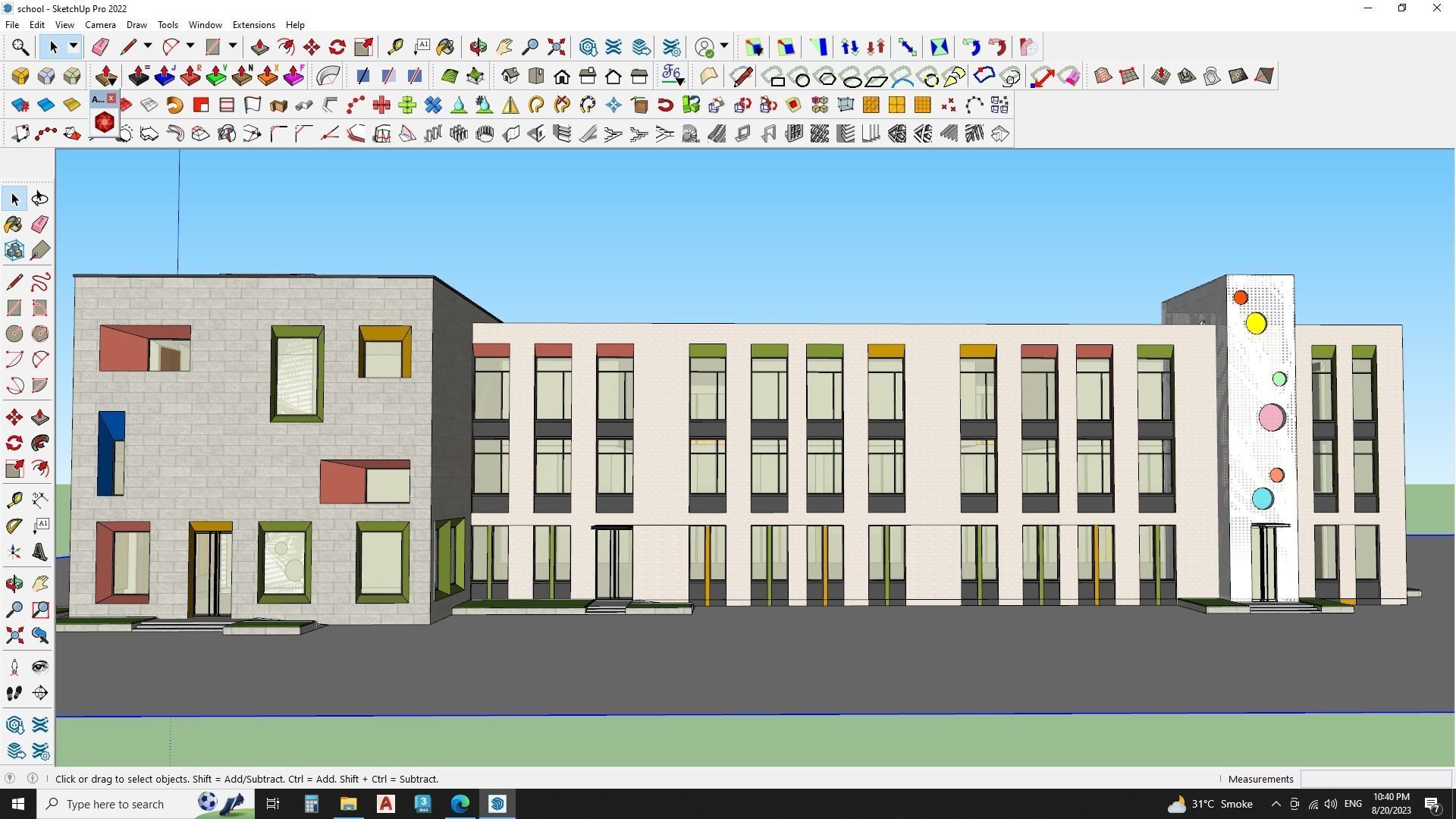 School Building 3d model 3D model_1