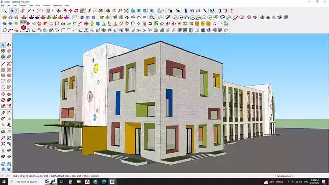 School Building 3d model 3D model