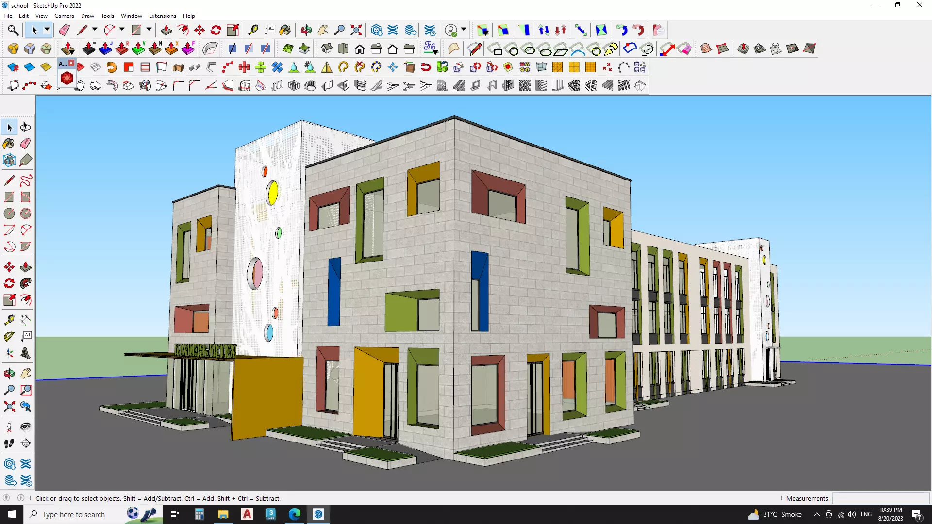 School Building 3d model 3D model_0
