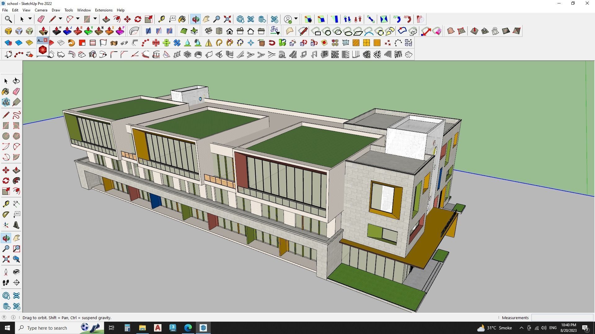 School Building 3d model 3D model_5