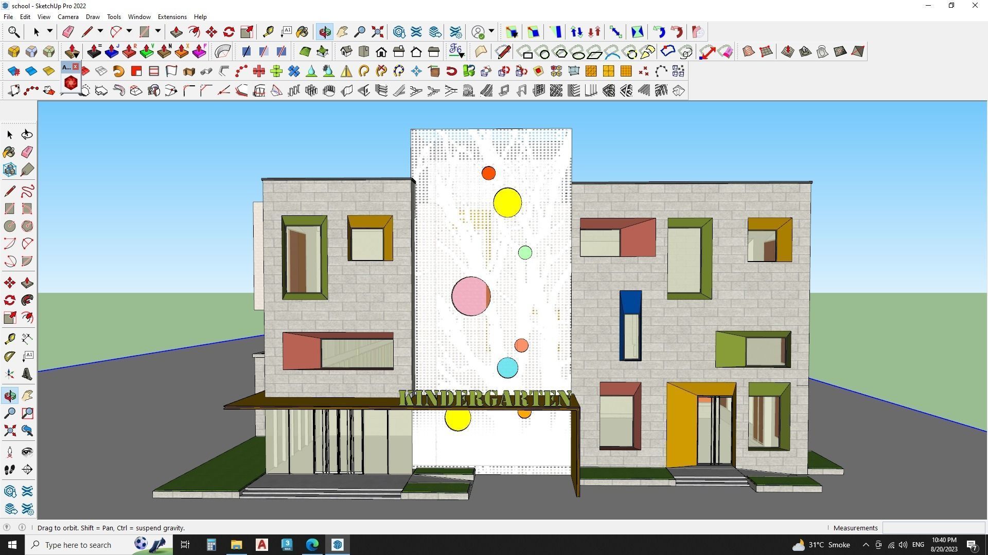 School Building 3d model 3D model_4