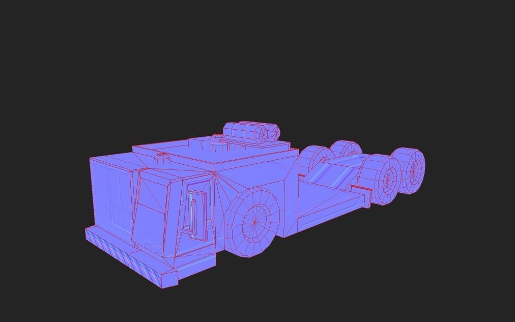 AIRPORT TRUCK 3 Low-poly 3D model_7