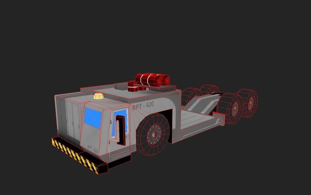 AIRPORT TRUCK 3 Low-poly 3D model_6