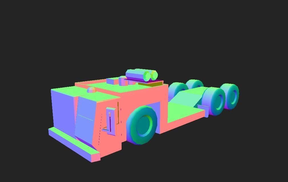 AIRPORT TRUCK 3 Low-poly 3D model_5