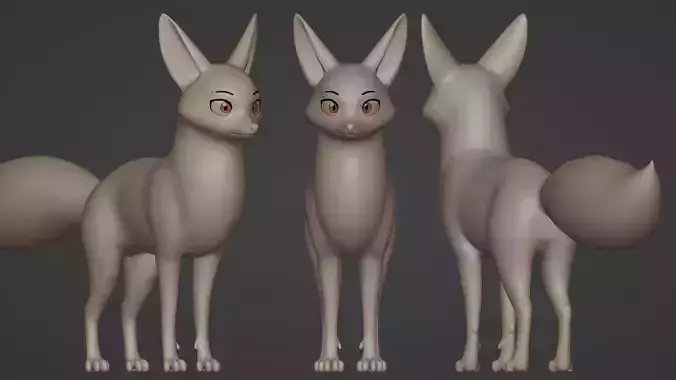 3D Stylized Fox Base Mesh  3D model