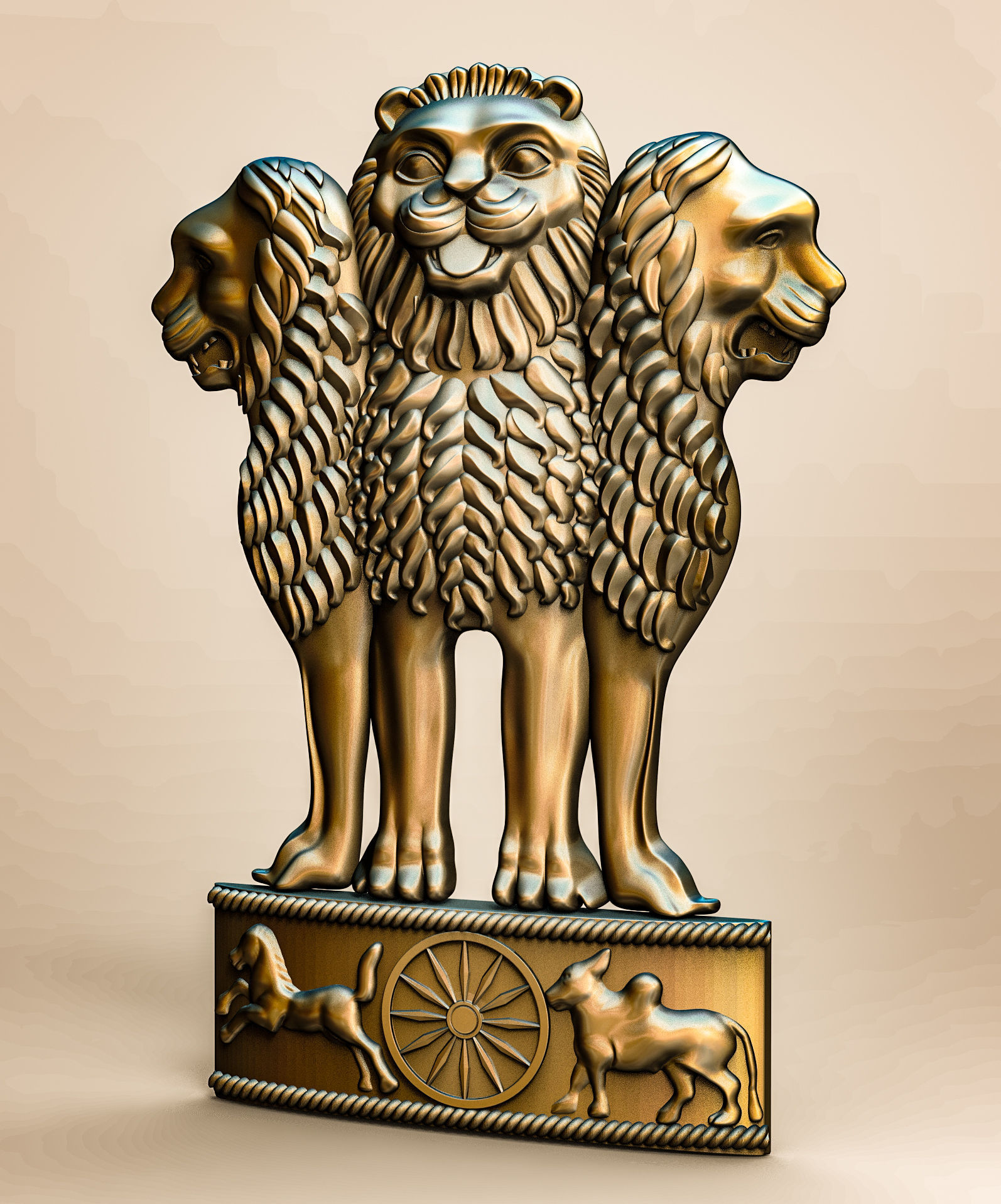 ASHOK STAMBH EMBLEM  3D print model_1