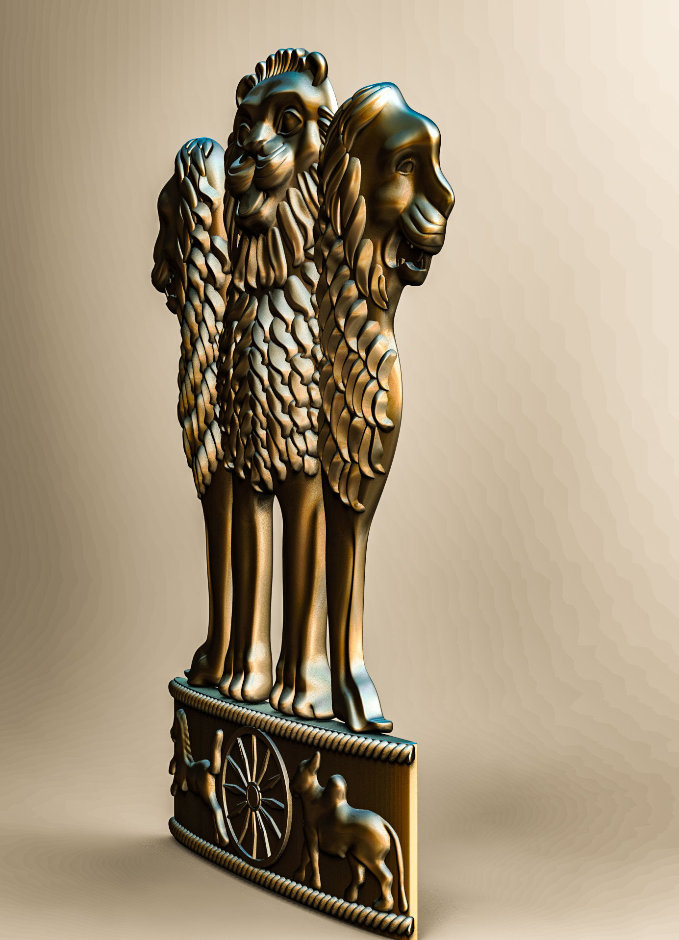 ASHOK STAMBH EMBLEM  3D print model_4