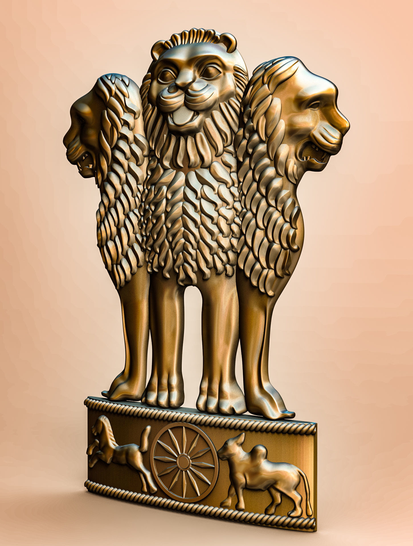 ASHOK STAMBH EMBLEM  3D print model_3