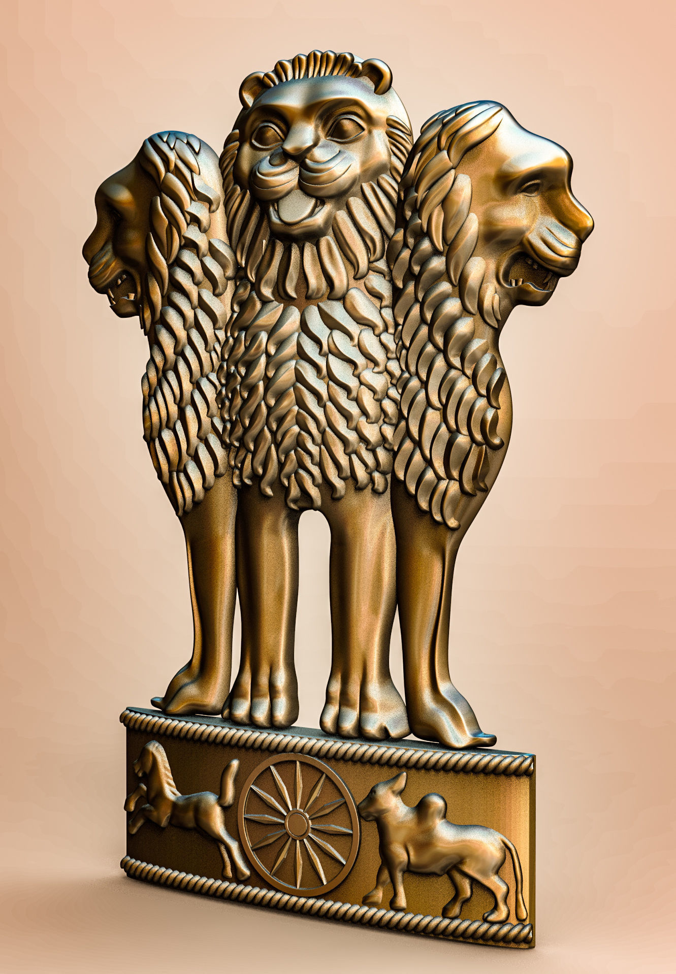 ASHOK STAMBH EMBLEM  3D print model_2