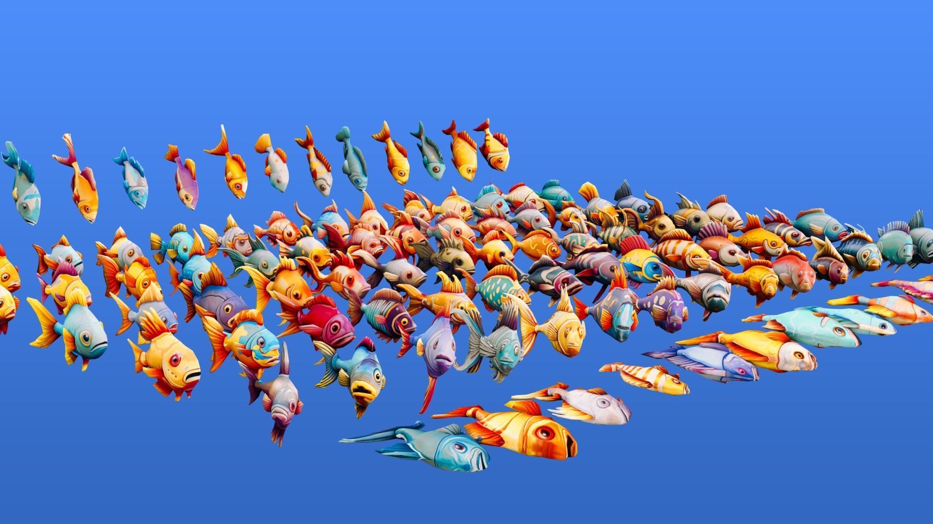 Stylized Fish Pack Low-poly 3D model_4
