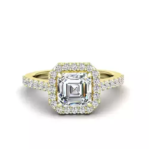 Luxury Engagement Diamond ring ascher 3D print model