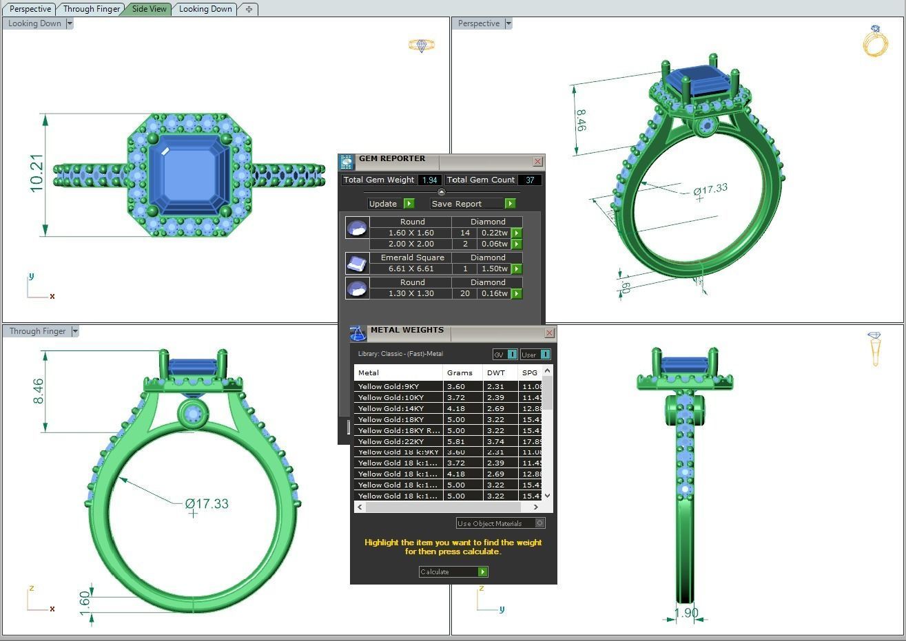 Luxury Engagement Diamond ring ascher 3D print model_4