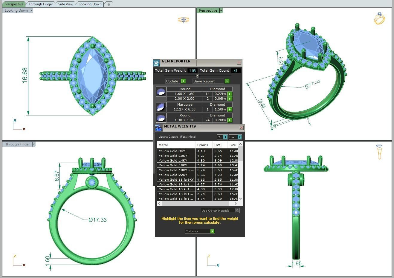Luxury Engagement Diamond ring marquise 3D print model_3