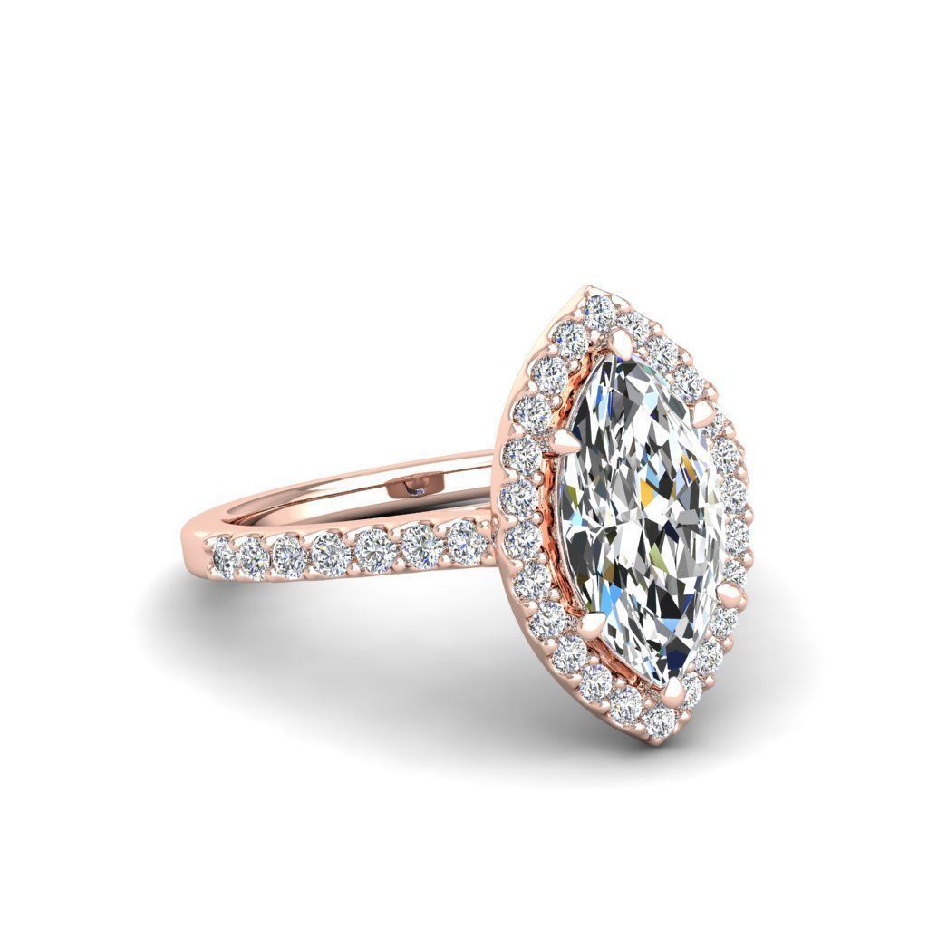 Luxury Engagement Diamond ring marquise 3D print model_14