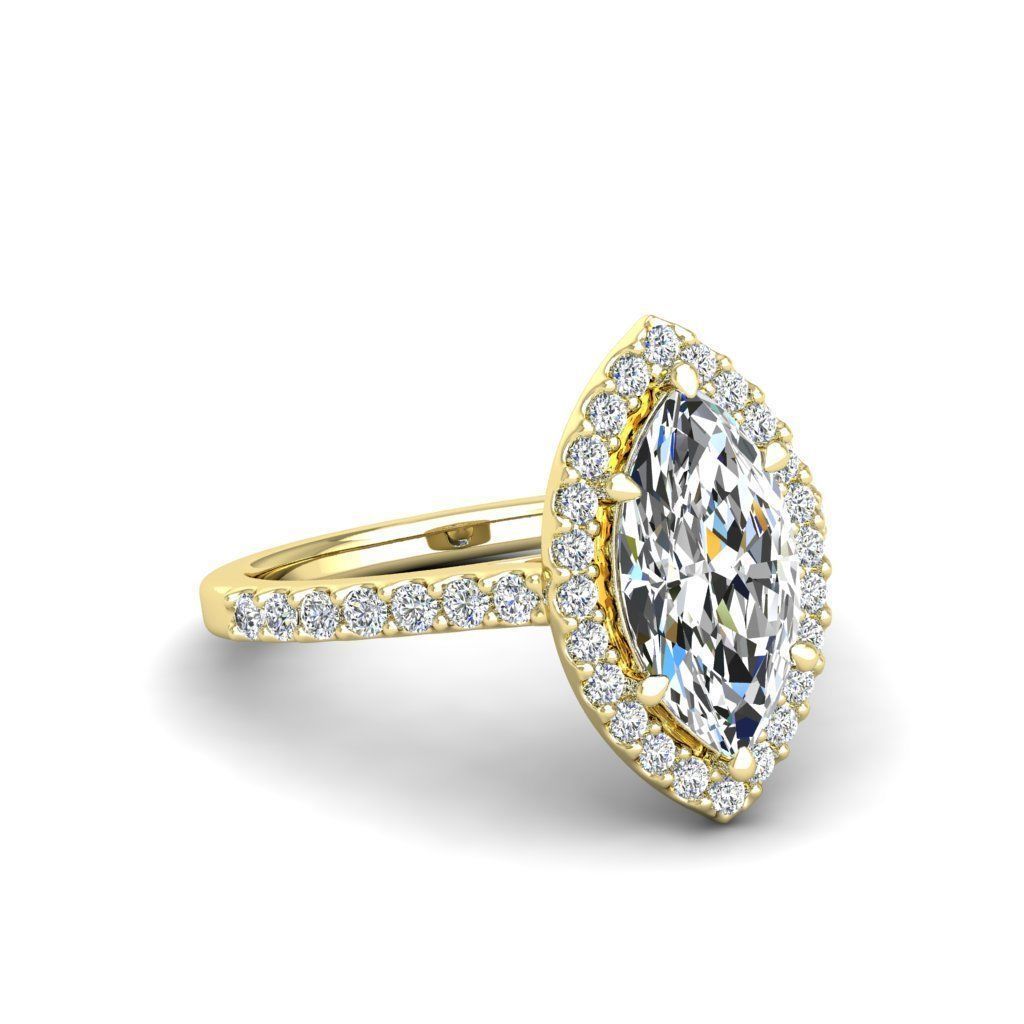 Luxury Engagement Diamond ring marquise 3D print model_27