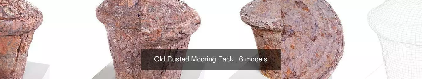 Old Rusted Mooring - x6 Pack 3D Model Collection_0
