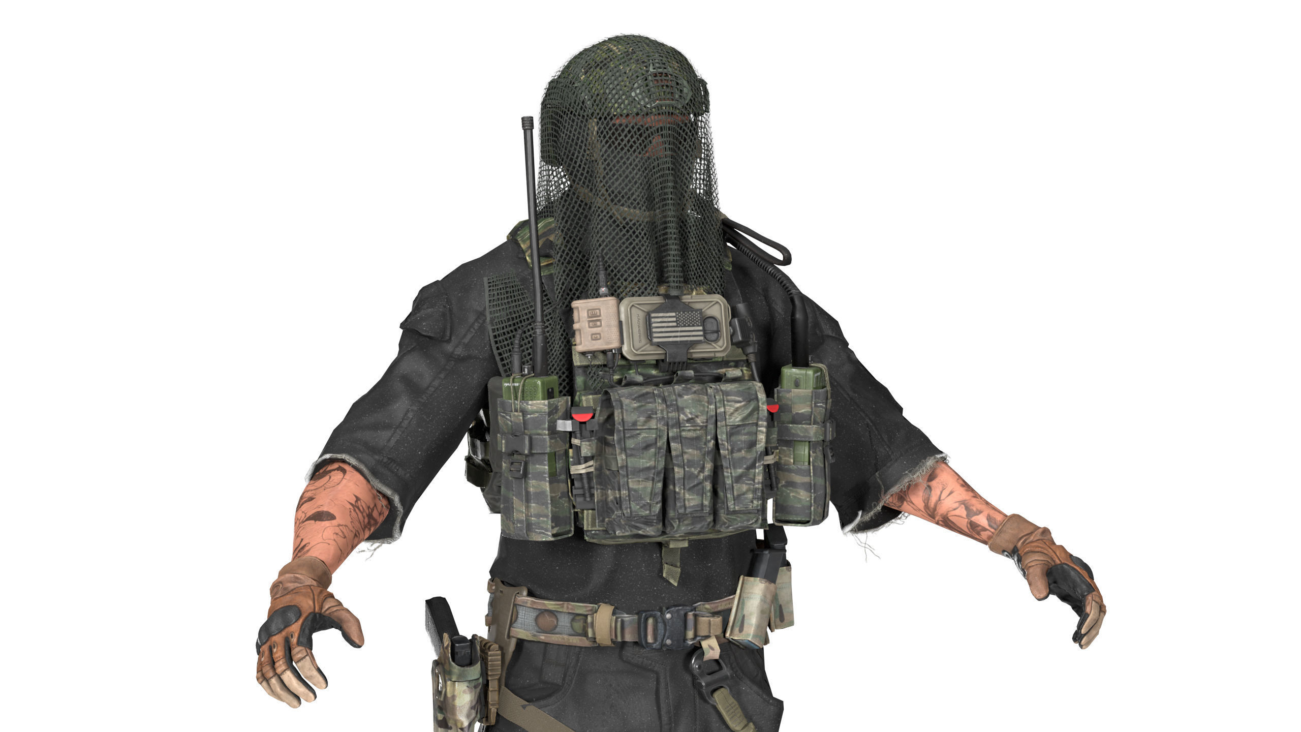 MILITARY FROGMAN SCRIM Low-poly 3D model_2
