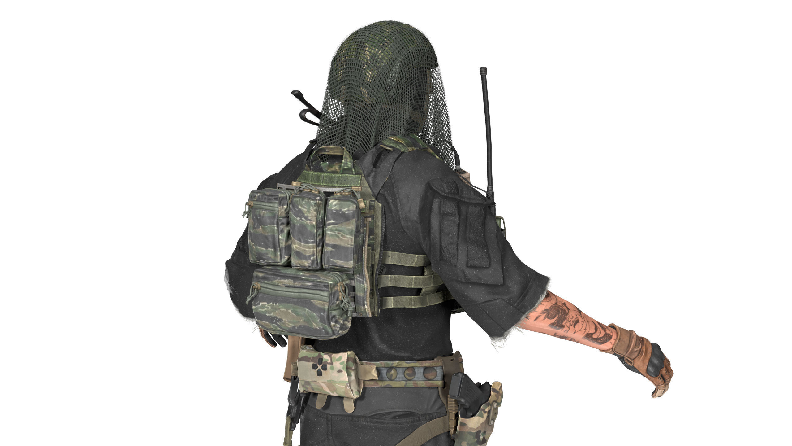 MILITARY FROGMAN SCRIM Low-poly 3D model_6