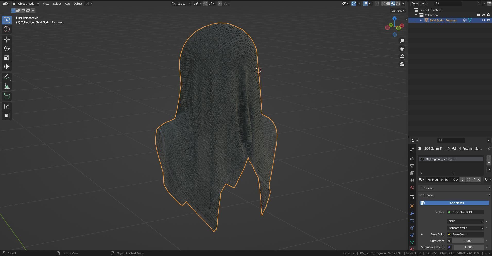 MILITARY FROGMAN SCRIM Low-poly 3D model_7