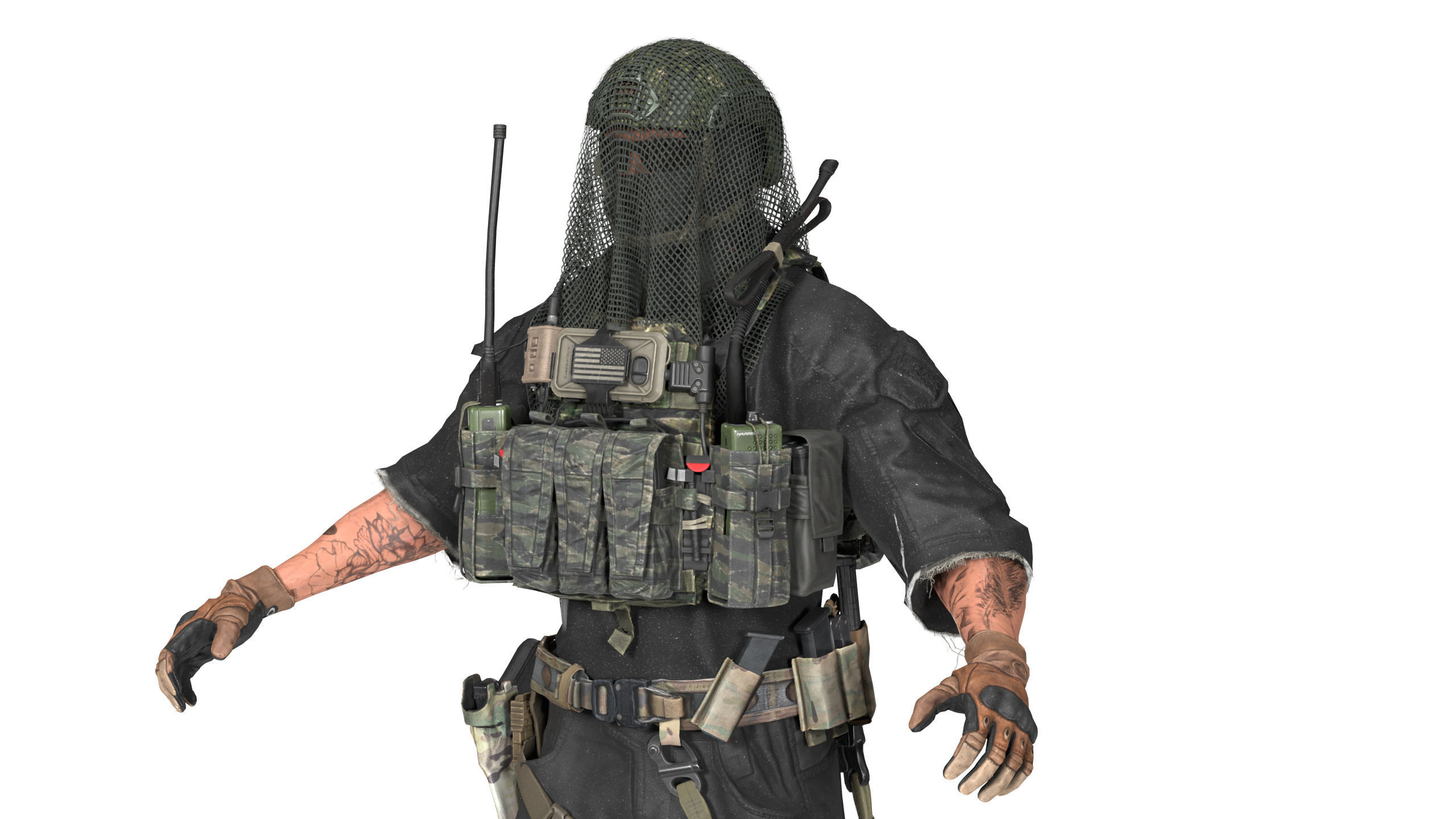MILITARY FROGMAN SCRIM Low-poly 3D model_4