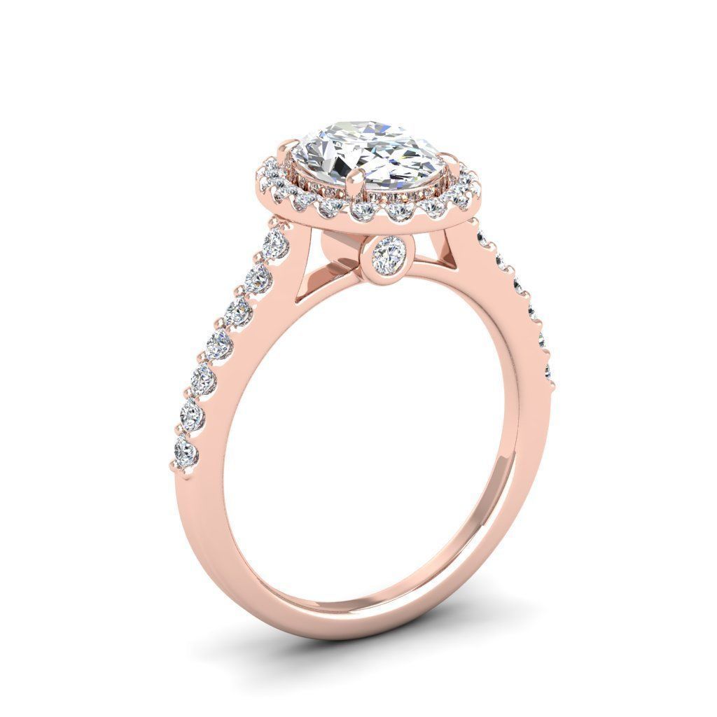 Luxury Engagement Diamond ring oval 3D print model_9