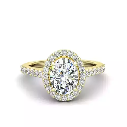 Luxury Engagement Diamond ring oval 3D print model