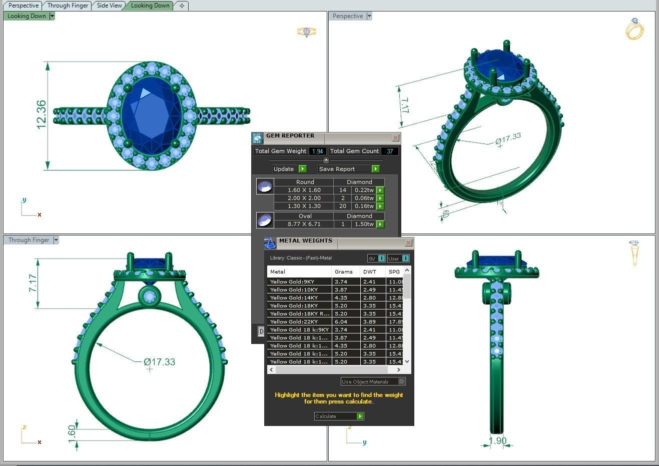 Luxury Engagement Diamond ring oval 3D print model_5