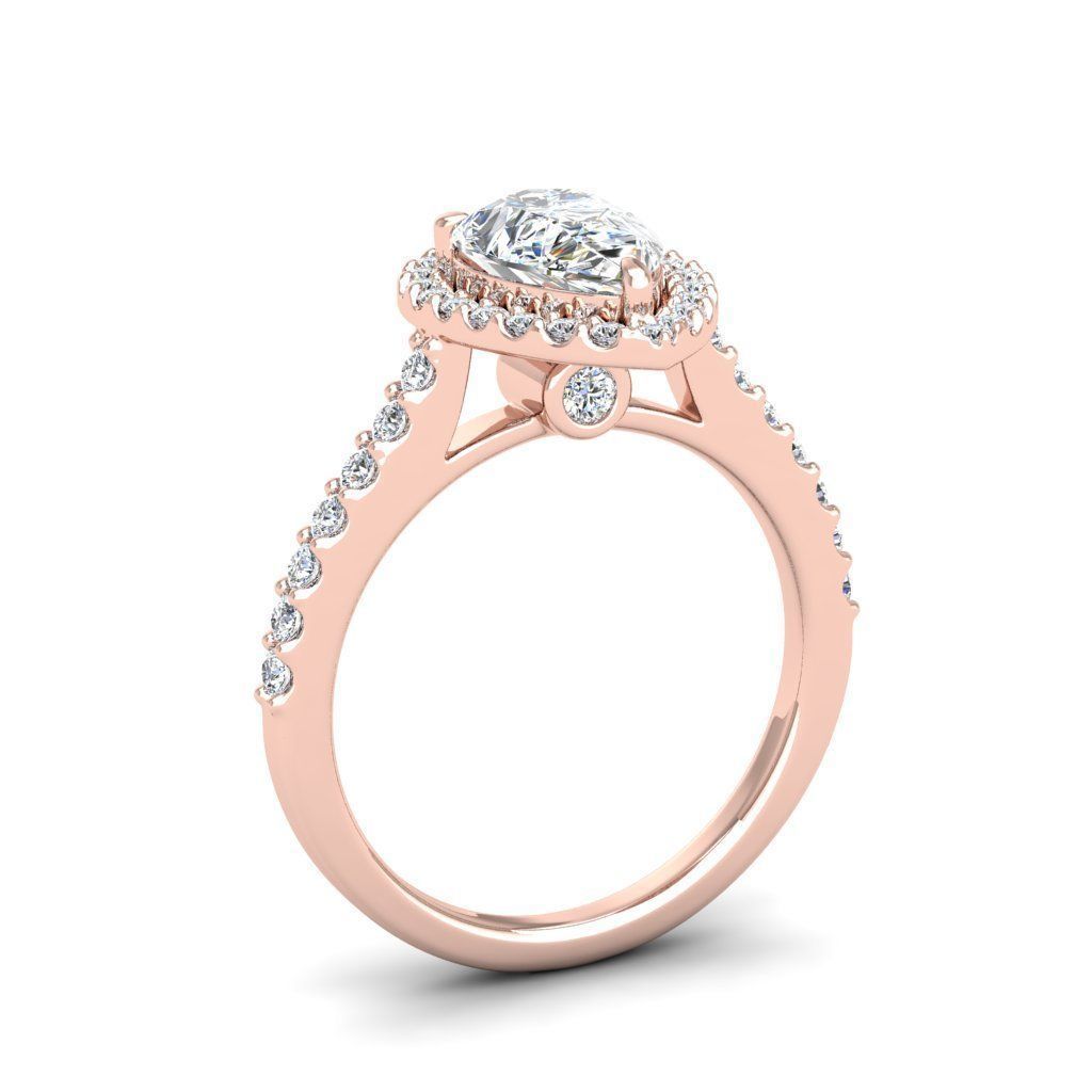 Luxury Engagement Diamond ring pear 3D print model_11