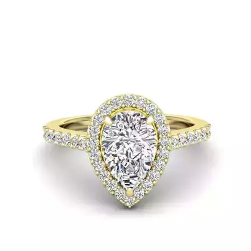 Luxury Engagement Diamond ring pear 3D print model
