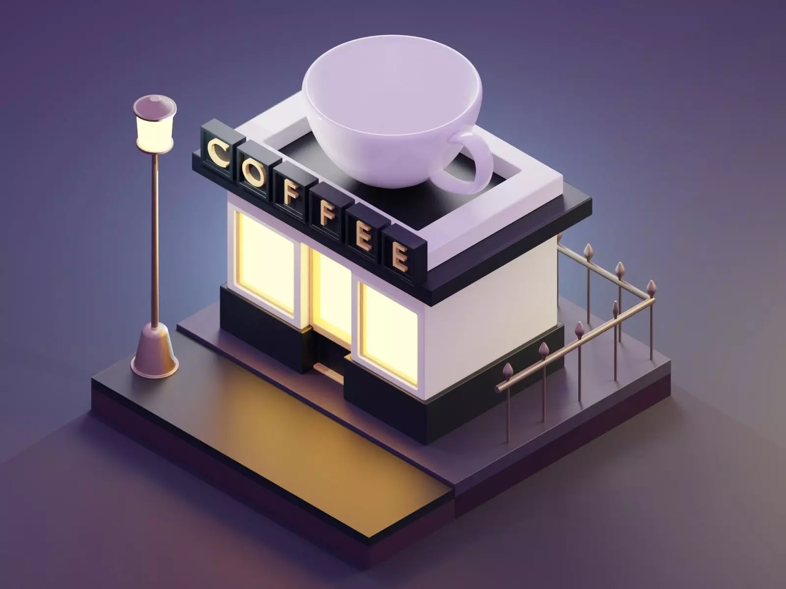 Coffee Shop Free 3D model