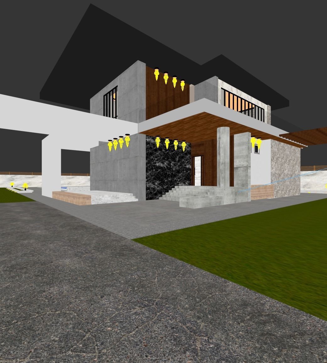 Modern Villa 3D model_6