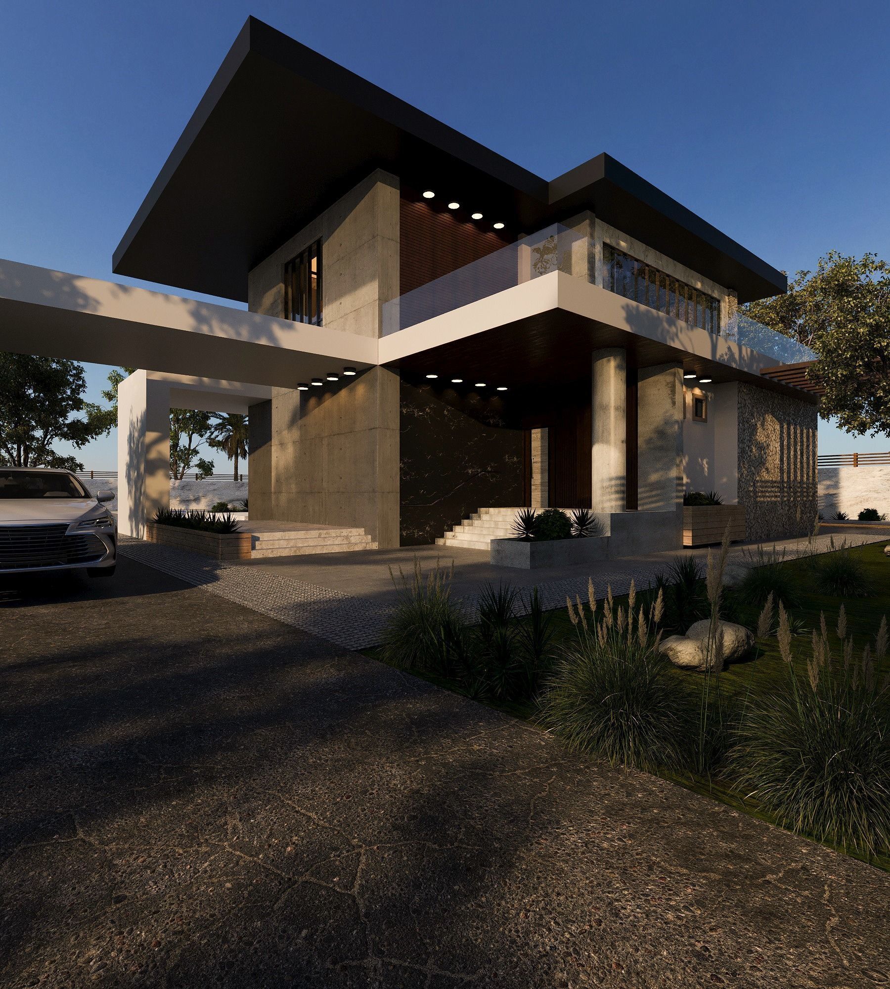 Modern Villa 3D model_2