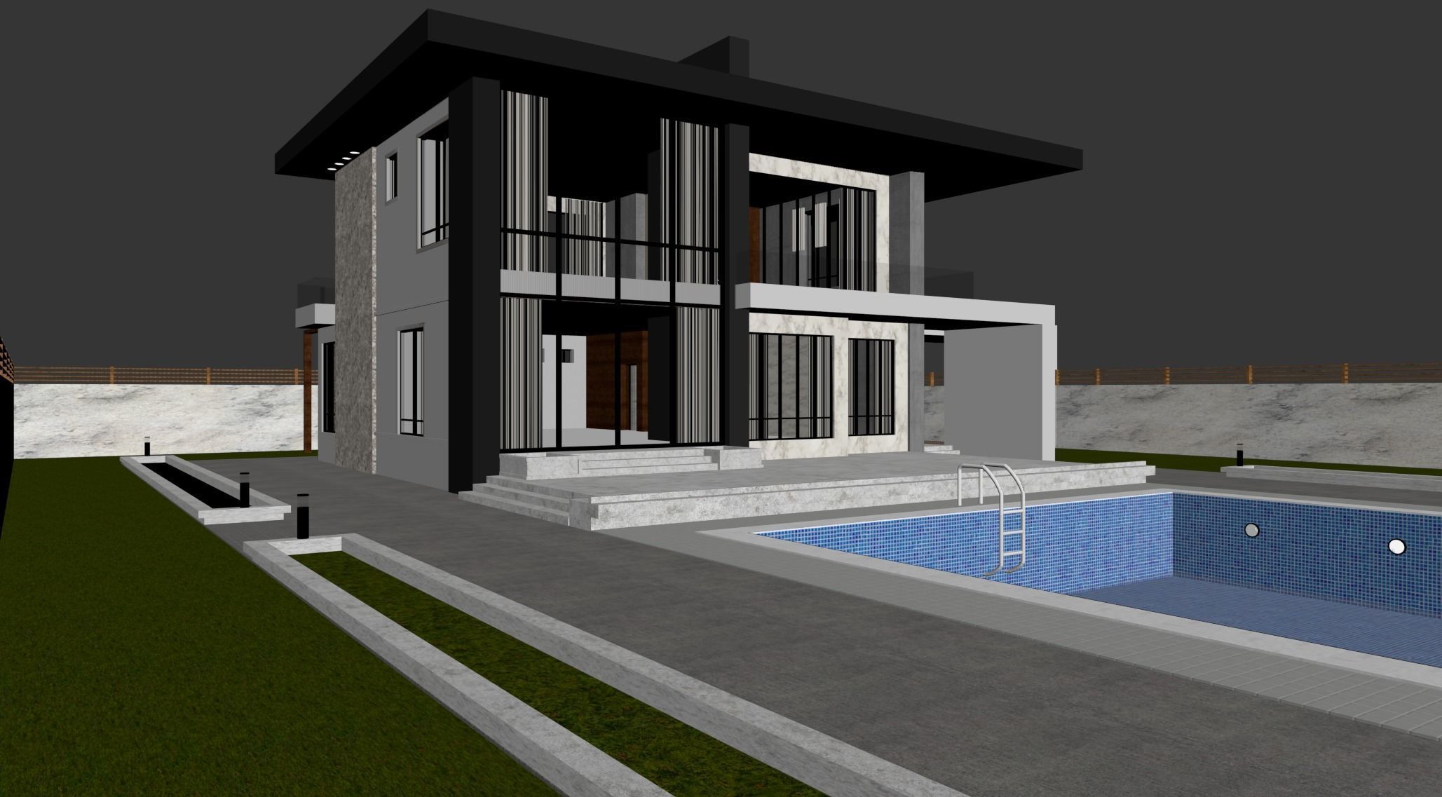 Modern Villa 3D model_4