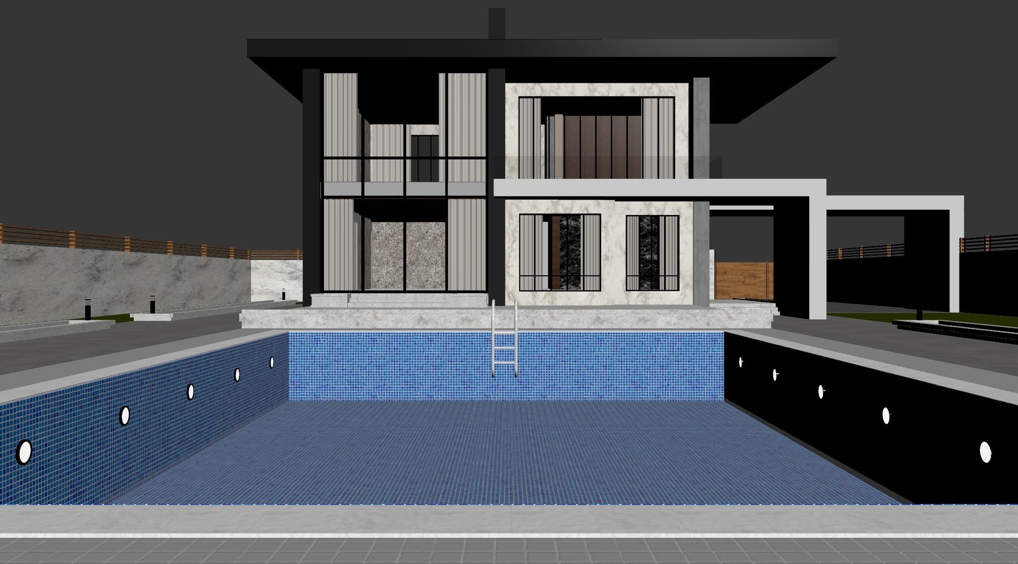 Modern Villa 3D model_5