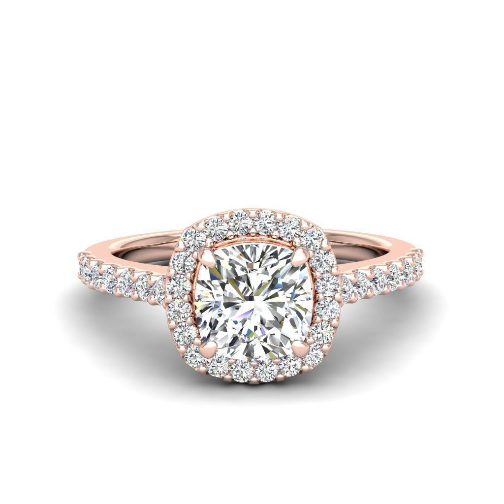 Luxury Engagement Diamond ring qushion 3D print model_14
