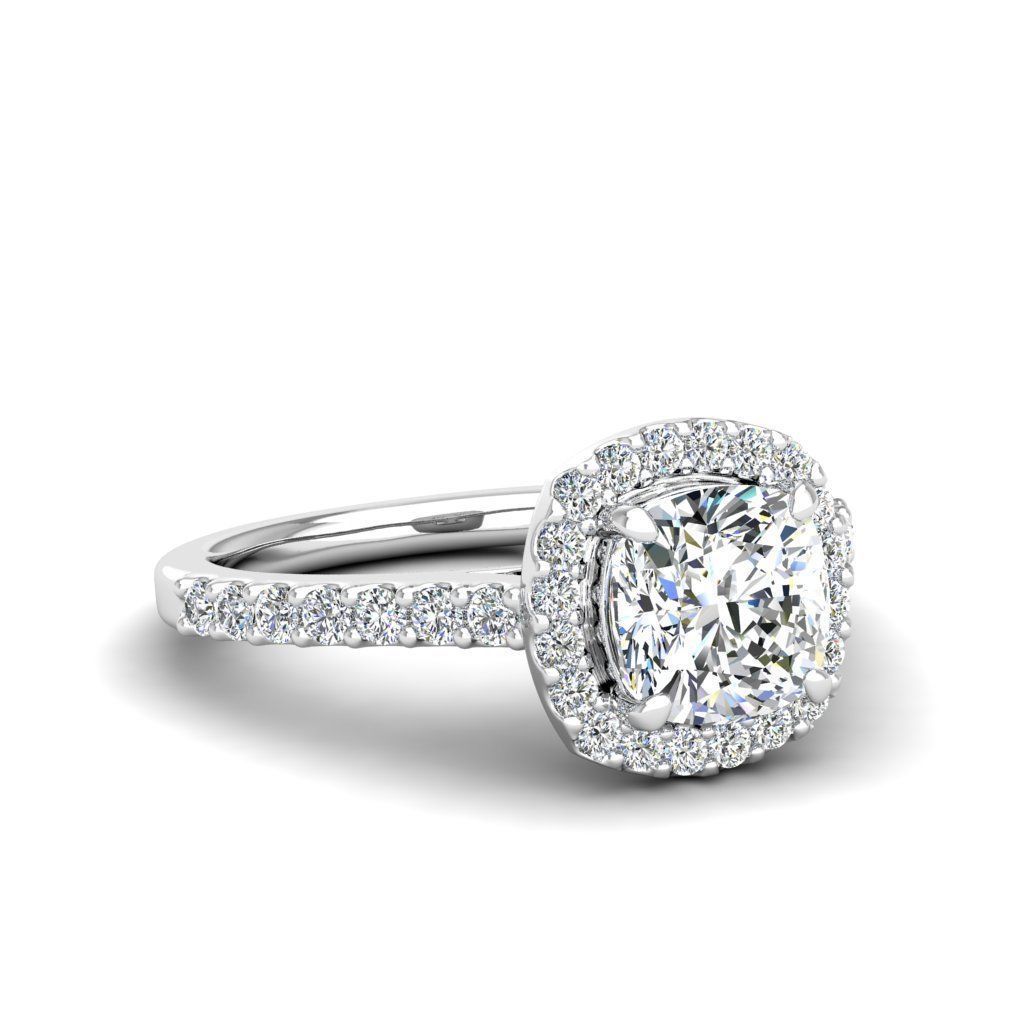 Luxury Engagement Diamond ring qushion 3D print model_10