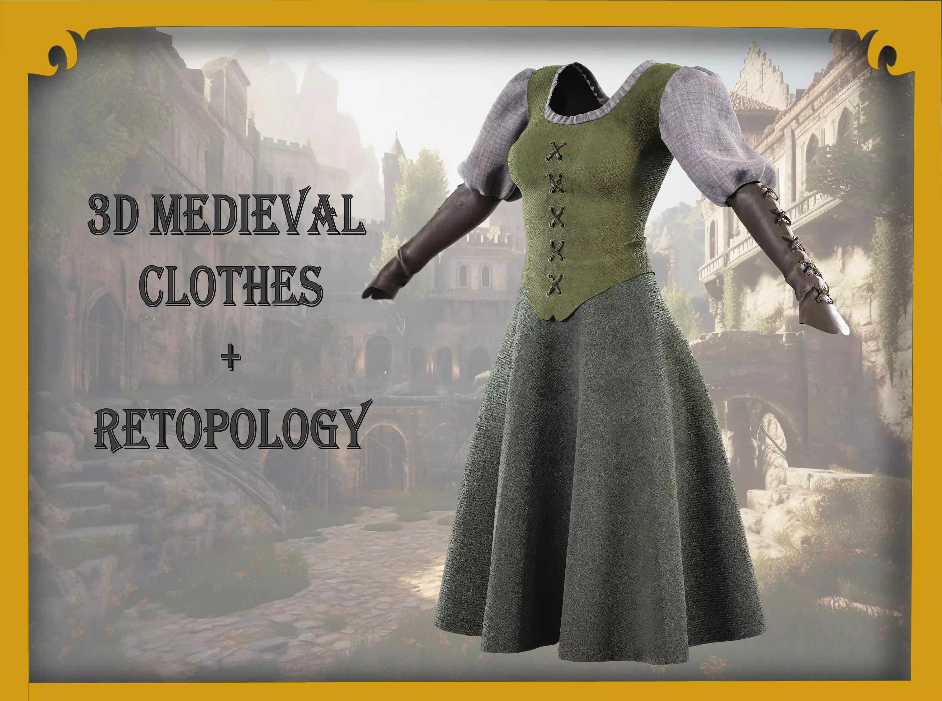 Female character dress 3D model