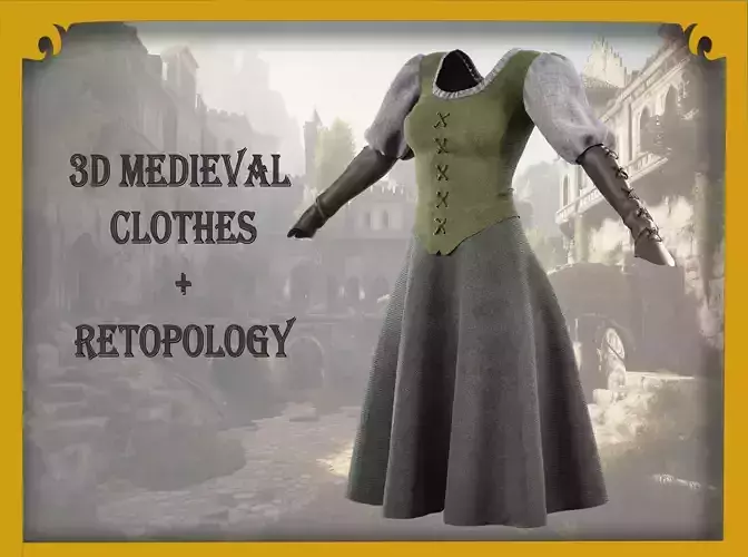 Female character dress  3D model