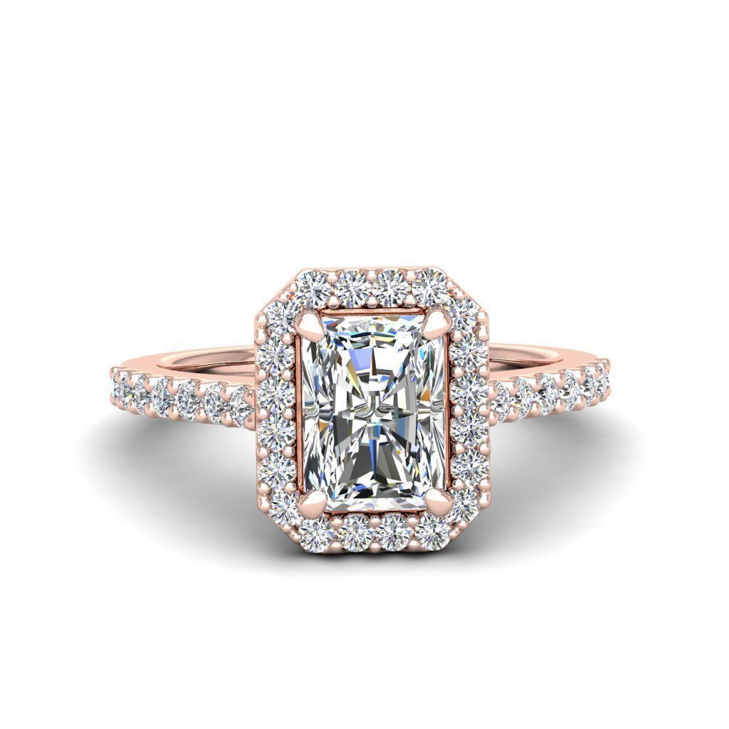 Luxury Engagement Diamond ring radiant 3D print model_18