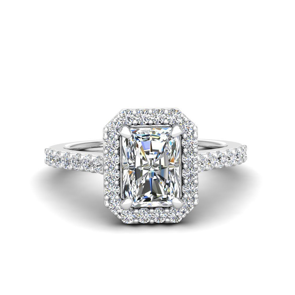 Luxury Engagement Diamond ring radiant 3D print model_19