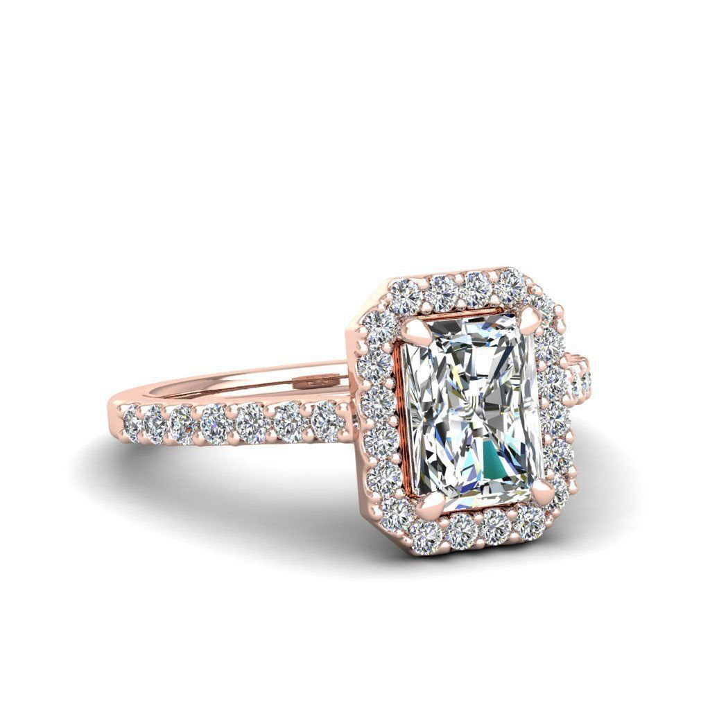 Luxury Engagement Diamond ring radiant 3D print model_23