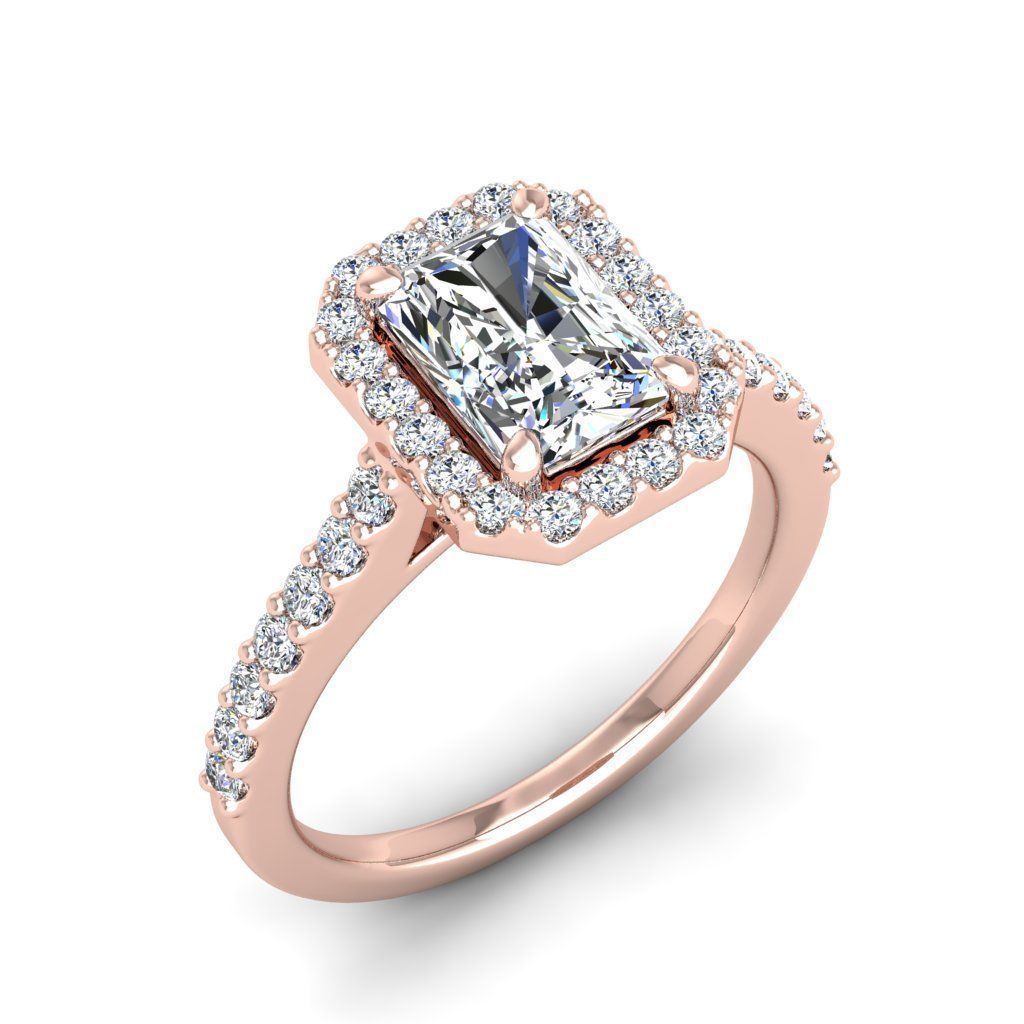 Luxury Engagement Diamond ring radiant 3D print model_28
