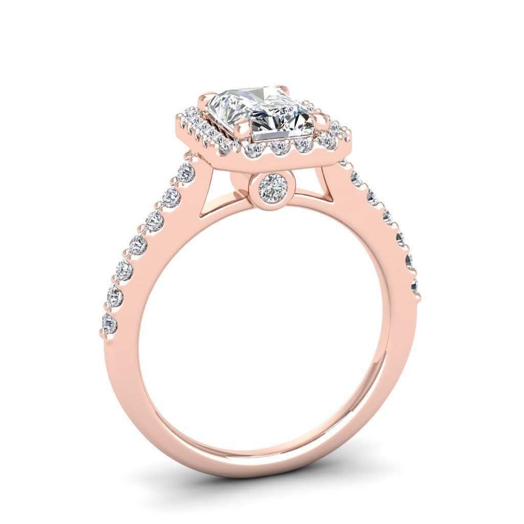 Luxury Engagement Diamond ring radiant 3D print model_21