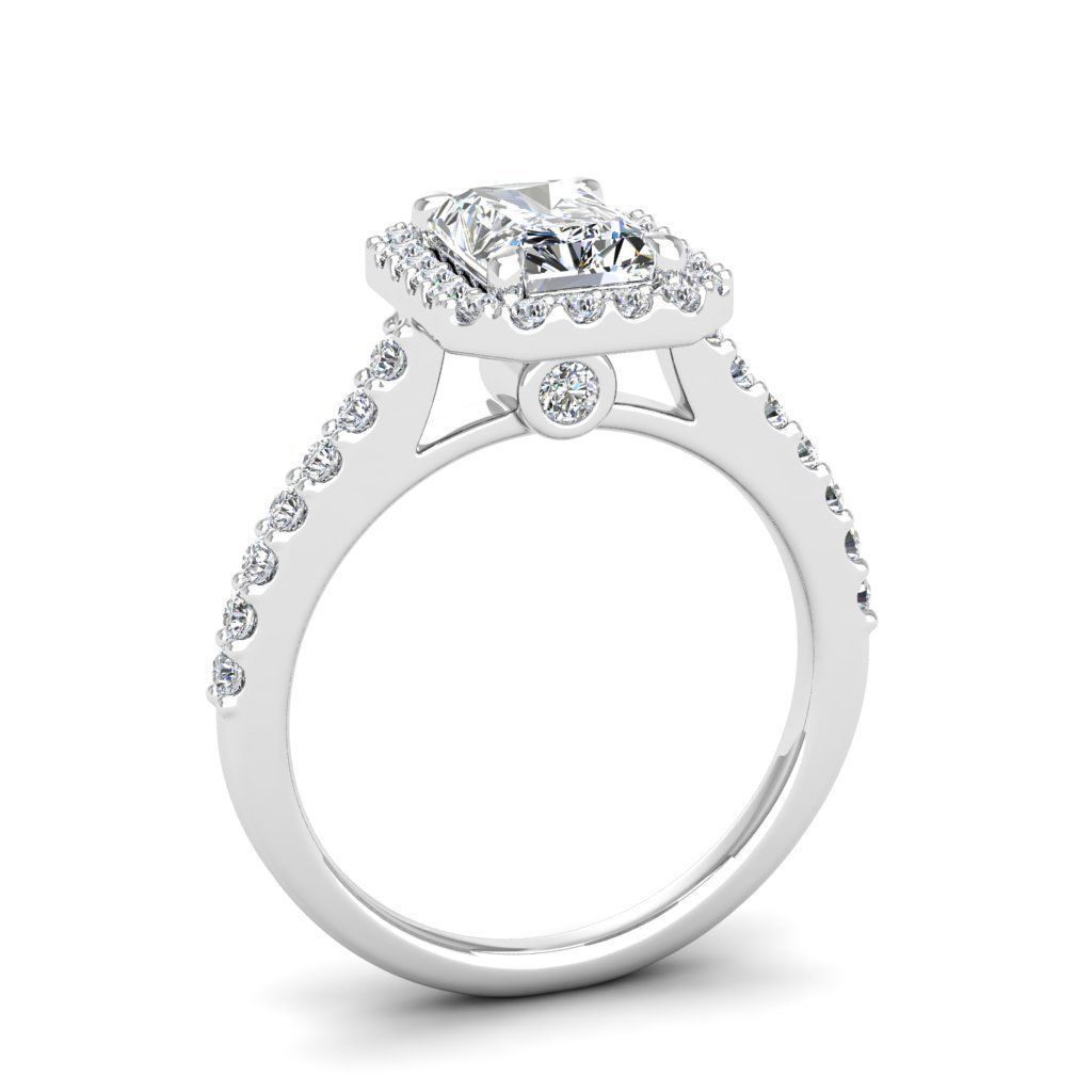 Luxury Engagement Diamond ring radiant 3D print model_6