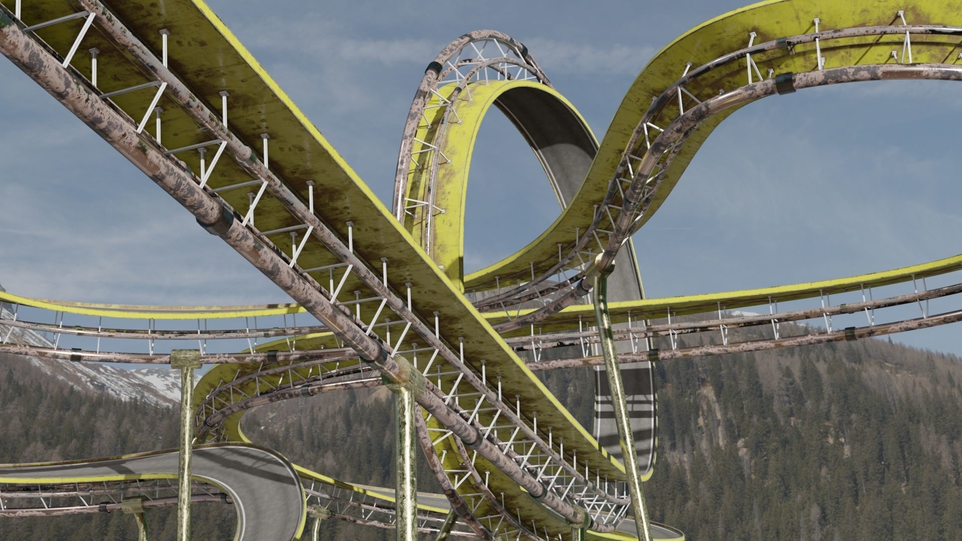 Acrobatic Track Low-poly 3D model_15