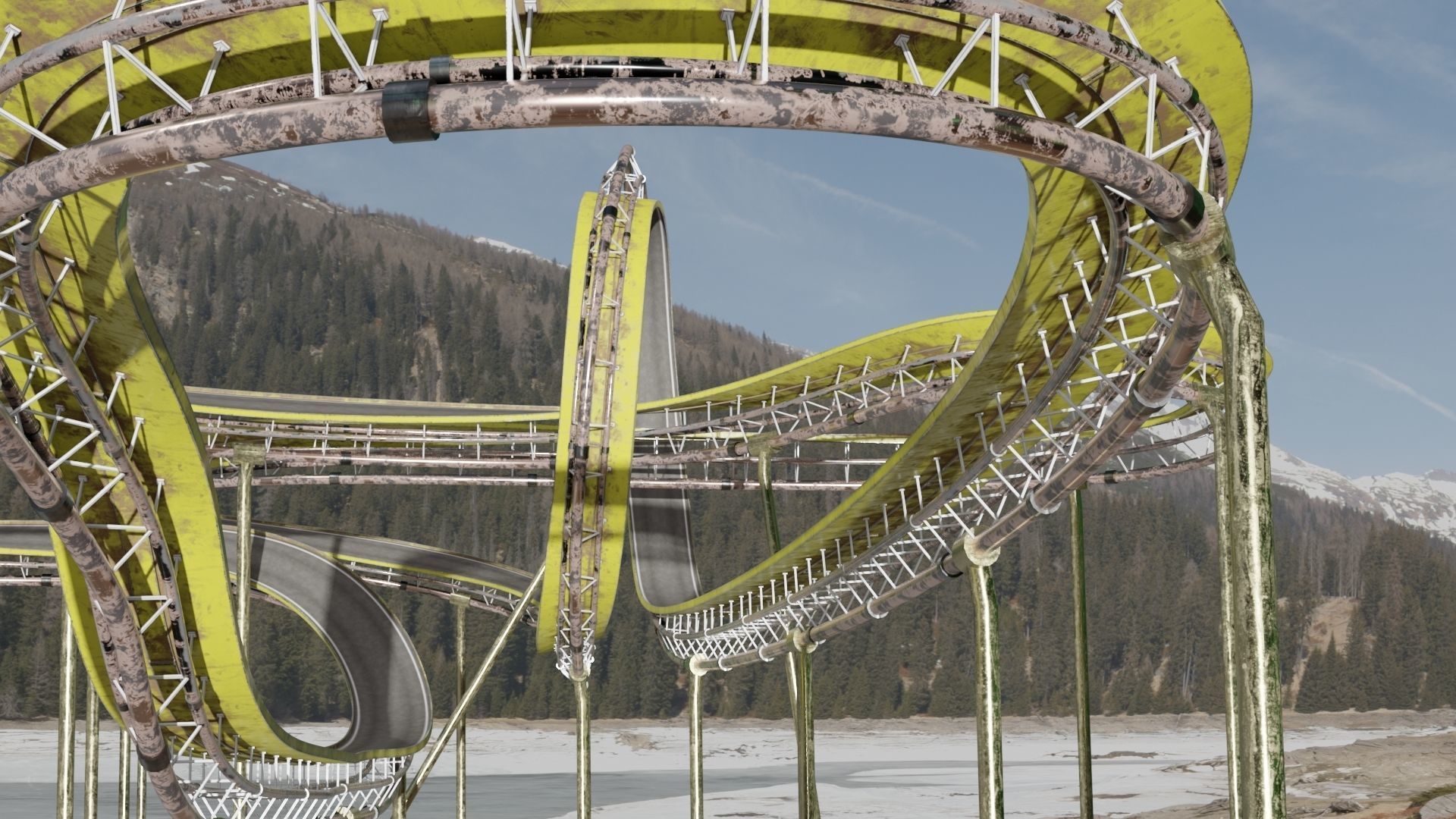 Acrobatic Track Low-poly 3D model_6