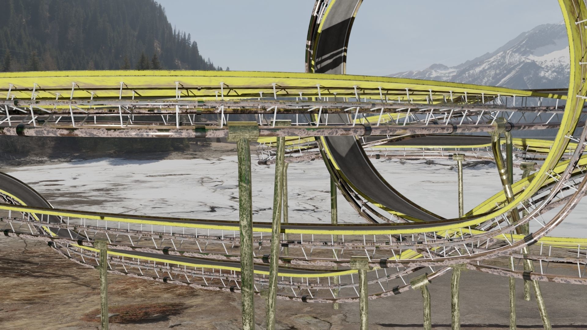 Acrobatic Track Low-poly 3D model_10