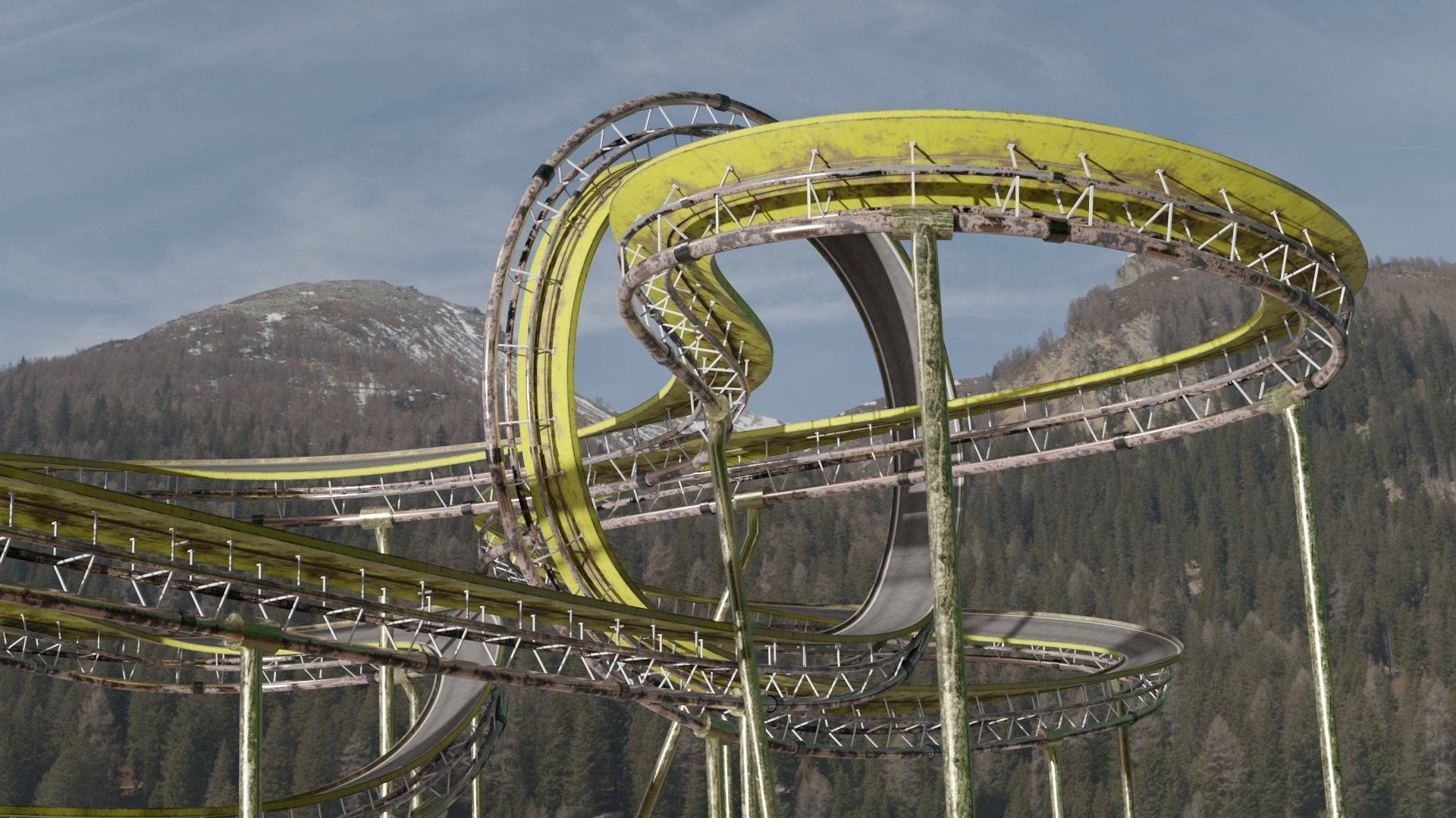 Acrobatic Track Low-poly 3D model_2